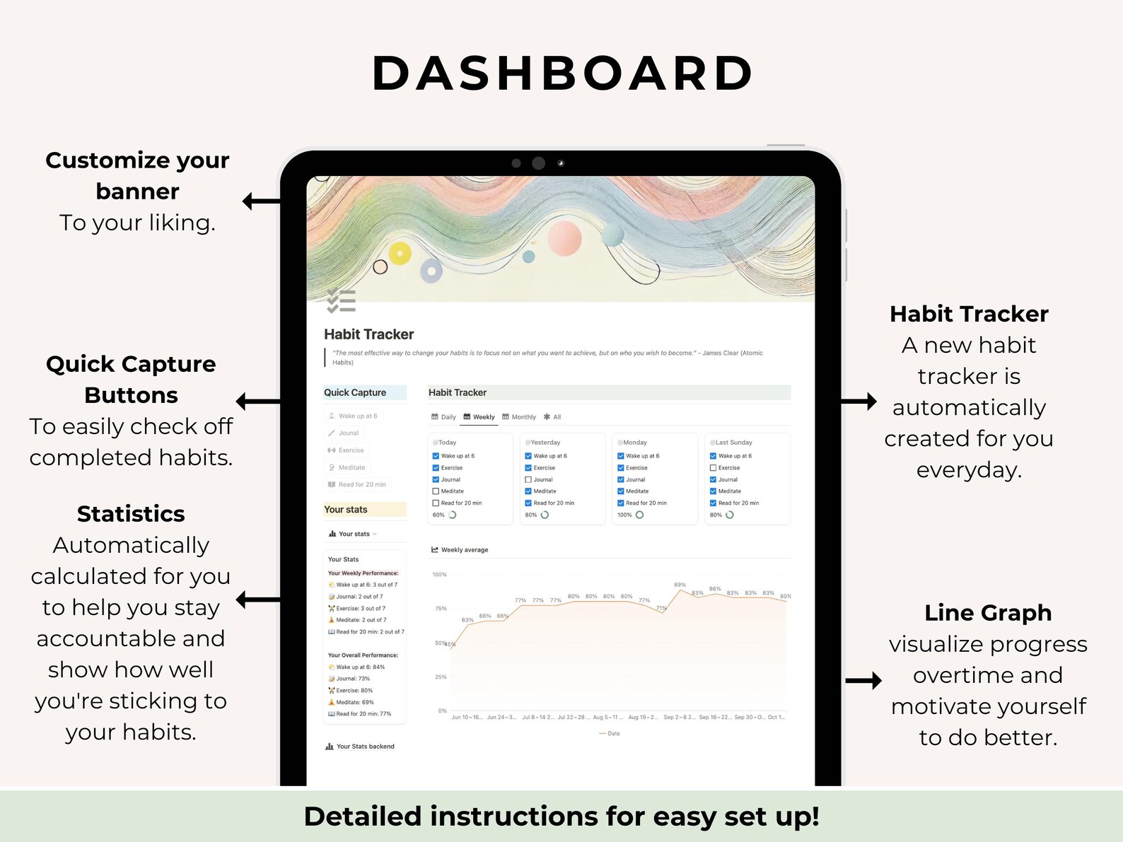 Notion Template Habit Tracker Daily Planner Darkmode Notion Weekly ...