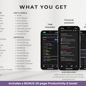 Second Brain witchyl Notion Template all in one Life Planner ADHD daily tasks lists monthly weekly planner notion ipad planner project daily task lists task manager project planner spellbook tarot pull log herbal grimoire wicca aesthetic dashboard