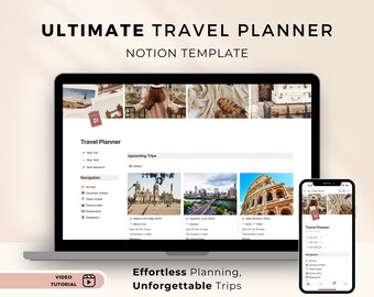 Notion Travel Planner Template: Digital Travel Journal (PDF)