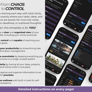 Second Brain witchyl Notion Template all in one Life Planner ADHD daily tasks lists monthly weekly planner notion ipad planner project daily task lists task manager project planner spellbook tarot pull log herbal grimoire wicca aesthetic dashboard