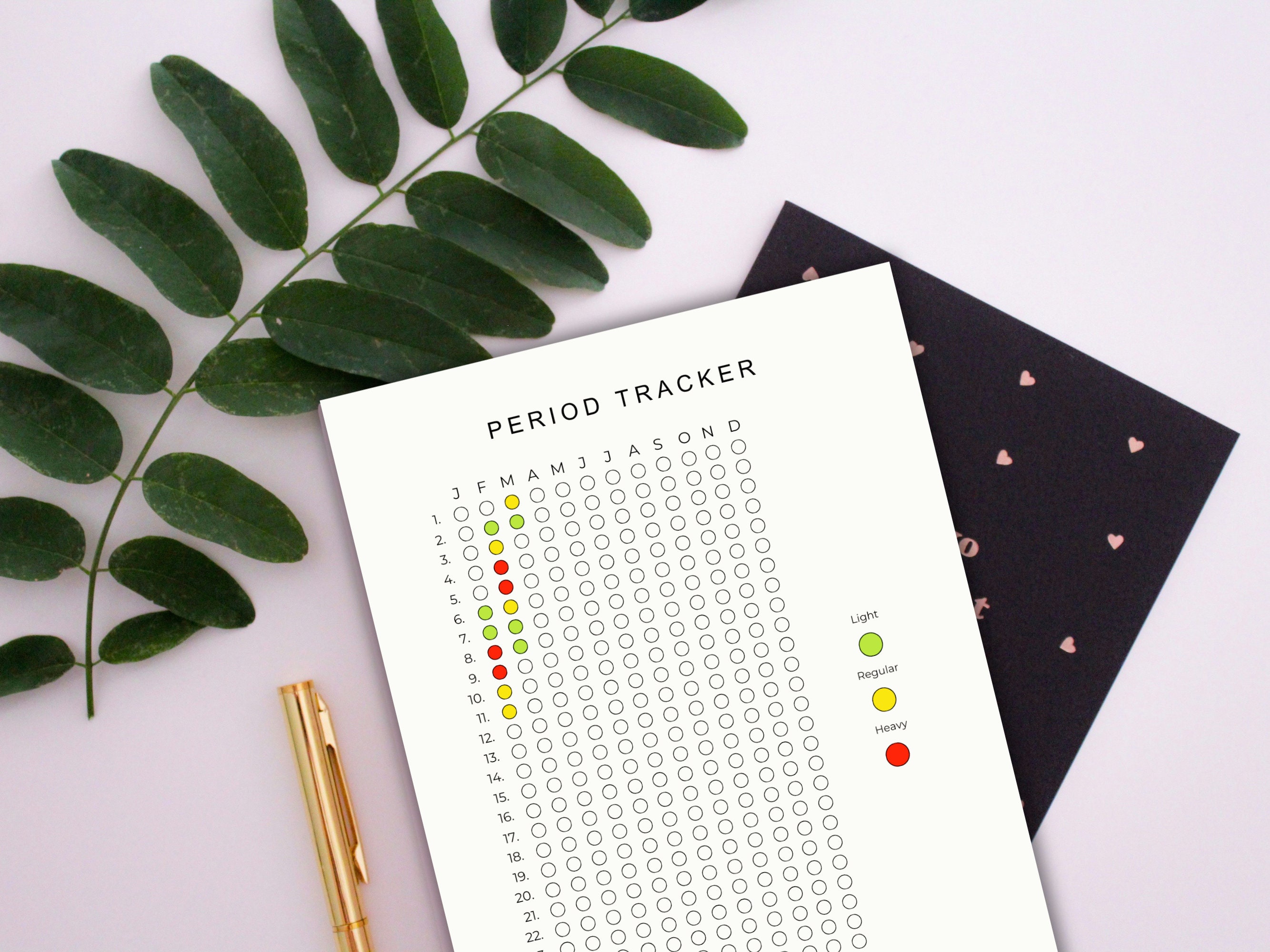 Checked Off Tracker Period Tracker Printable Health Tracker Printable Planner Pregnancy ...