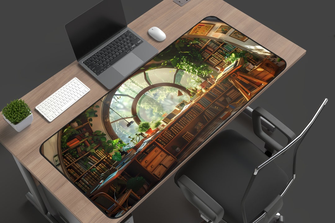 Enchanted Forest Library Desk Mat Cushioned Neoprene, Anti-slip for ...