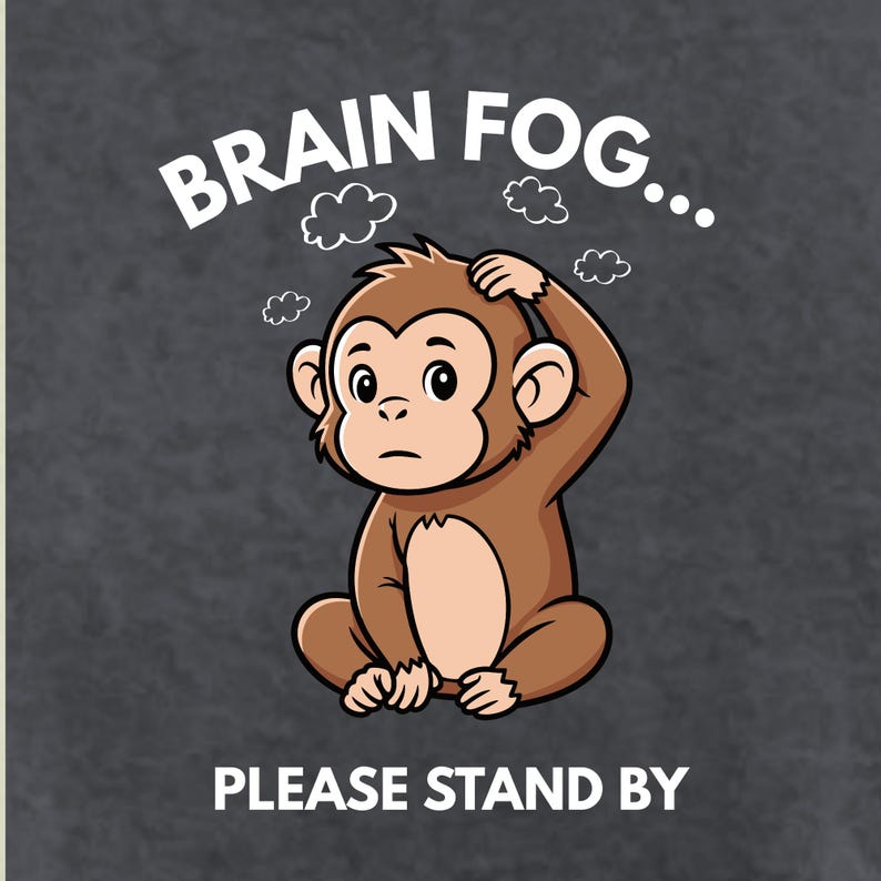 Brain Fog Monkey-tröja, Spoonie-tröja med kronisk sjukdom, kognitiv trötthetsmedvetenhet i komfortfärger bild 6