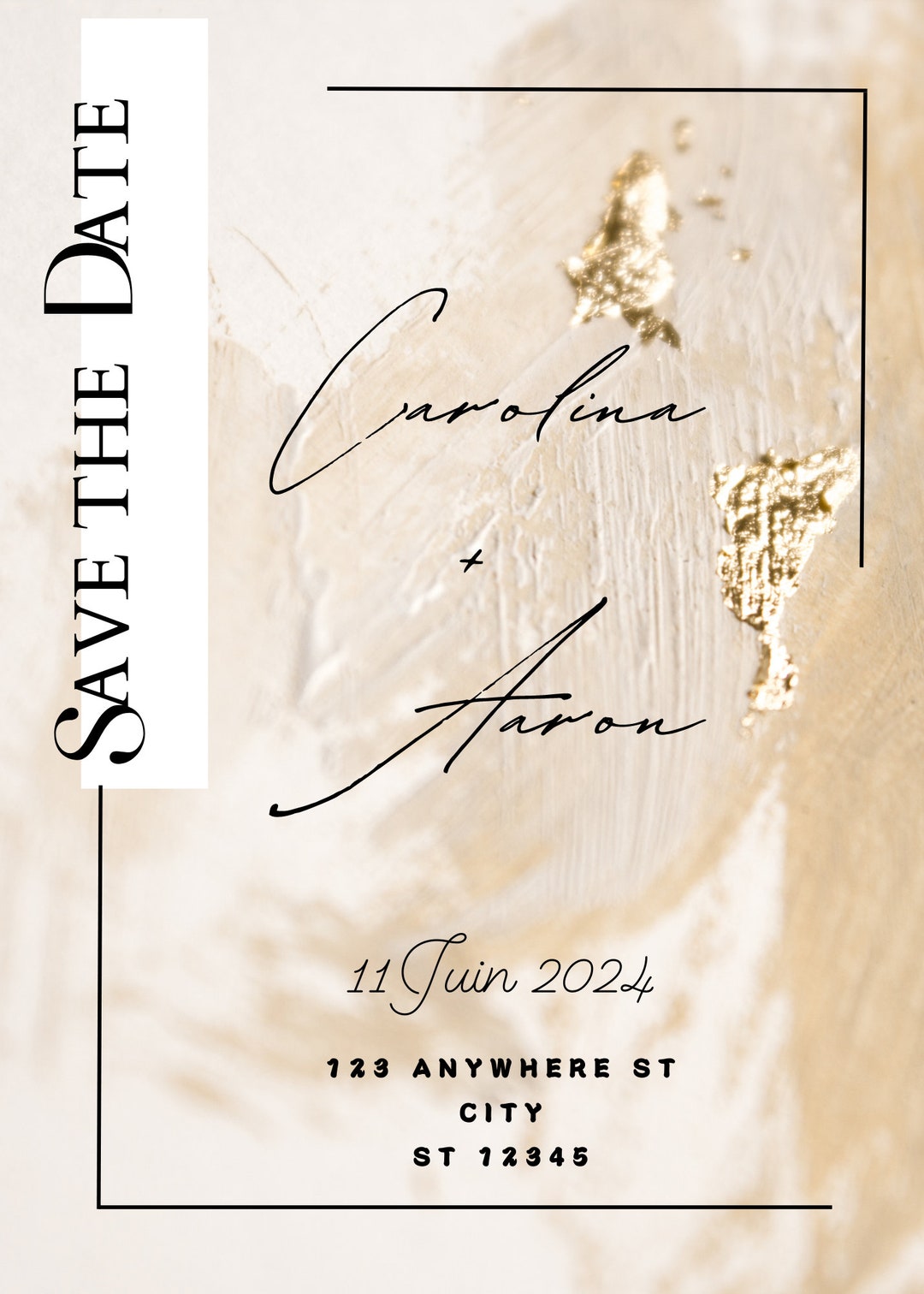 Modern Save the Date Template, Faire-part Moderne Mariage Save the Date ...