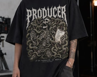 Film Producer Shirt, TV and Advertising Production Gift, Skeleton Tee