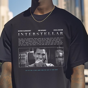 Interstellar T-shirt, rymdfilm bomullströja inspirerad av Nolan-filmen, kläder för sci-fi-fans