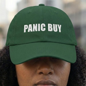 Panic Buy Dad Hat Funny Ironic Embroidered Cap Secret Santa Gift
