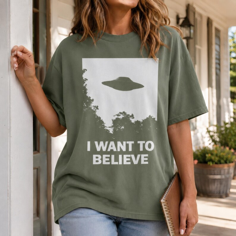 I Want to Believe T-Shirt - Retro X Files Tee - UFO Clothing image 5