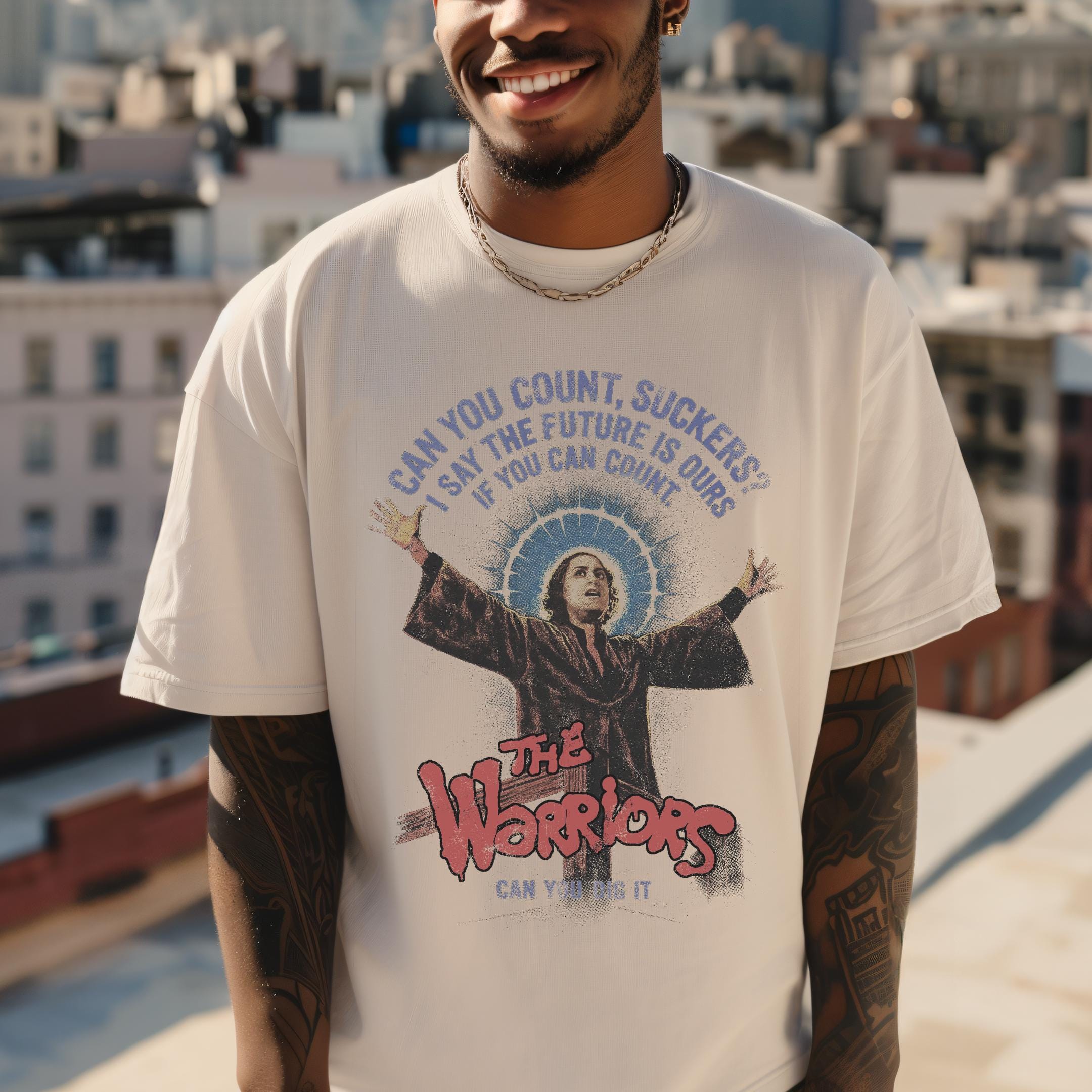 The Warriors Tshirt, Vintage 70s Cult Film Tee, Distressed Graphic