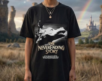 The NeverEnding Story Shirt Falkor & Atreyu Luck Dragon Vintage 80s Fantasy Tee | Retro Movie