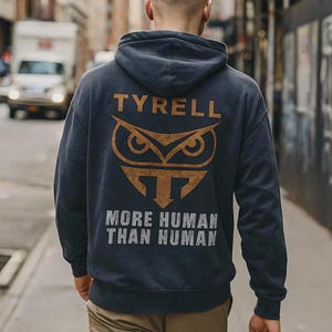 Sudadera con capucha Blade Runner, sudadera de ciencia ficción teñida en prenda de Tyrell Corp