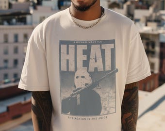 Vintage Heat Shirt: Retro Film Graphic Tee, bequeme Baumwolle