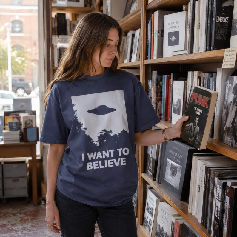 I Want to Believe T-Shirt - Retro X Files Tee - UFO Clothing image 8