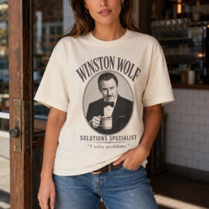 Winston Wolf Shirt Pulp Fiction Quentin Tarantino Vintage Style S-4XL Ivory