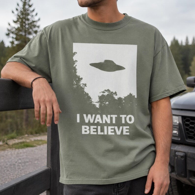 I Want to Believe T-Shirt - Retro X Files Tee - UFO Clothing image 6