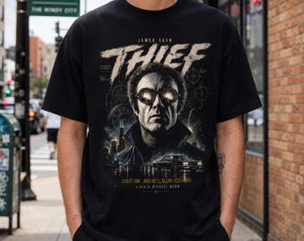 Thief Movie Shirt, Vintage 80s Crime Tee with Michael Mann Graphic