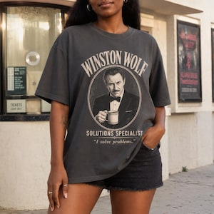 Winston Wolf Shirt Pulp Fiction Quentin Tarantino Vintage Style S-4XL Pepper