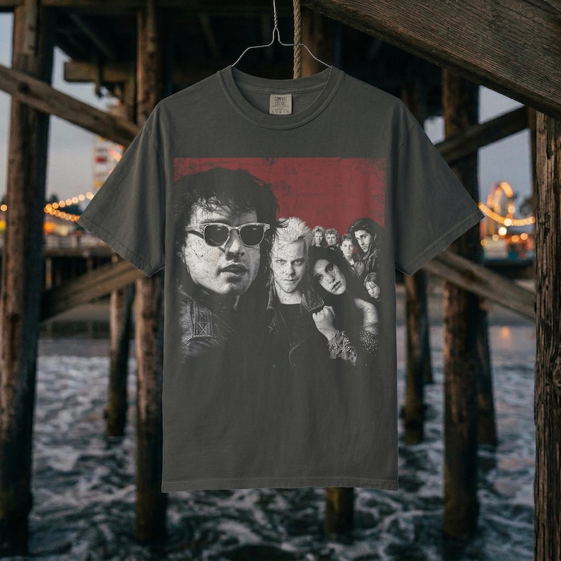 Lost Boys Shirt, Vintage-T-Shirt mit Used-Look und Grafikprint, inspiriert von 80er-Jahre-Horrorfilmen Pepper