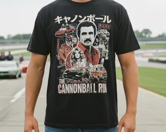 The Cannonball Run TShirt | Vintage Car Race Movie Graphic | Burt Reynolds tee