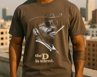 ジャンゴ 繋がれざる者 Tシャツ、Dはサイレント ハーフトーン