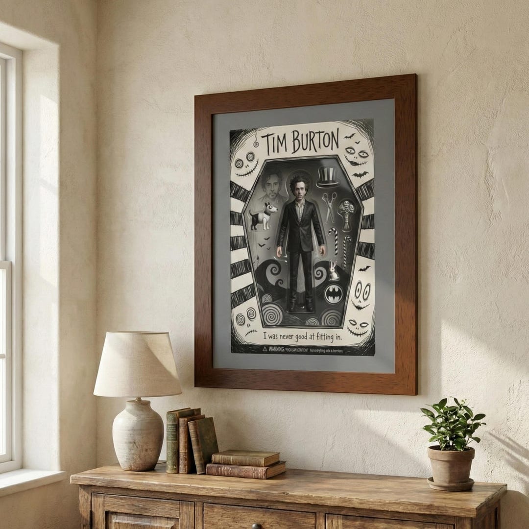 Tim Burton Action Figure Art Print, Gothic Beetlejuice Wall Decor - Etsy
