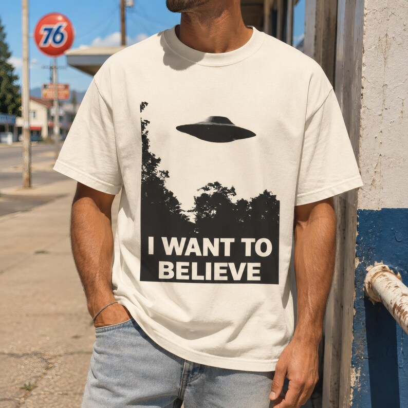 I Want to Believe T-Shirt - Retro X Files Tee - UFO Clothing image 12