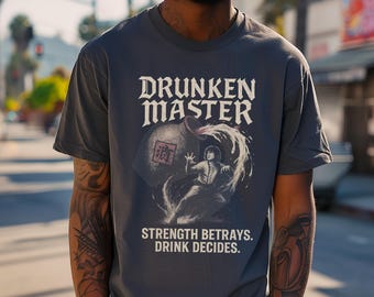 Drunken Master TShirt – Jackie Chan Kung Fu, Retro Drinking Game Tee