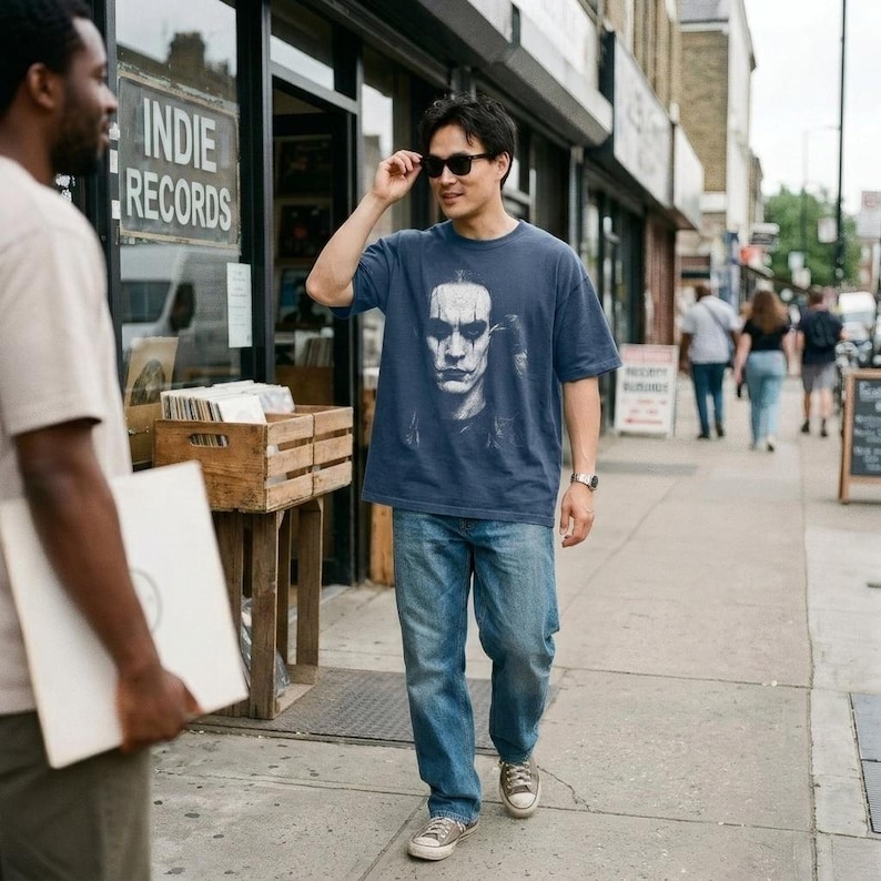 The Crow T Shirt, Brandon Lee Graphic Tee in Black Cotton image 2