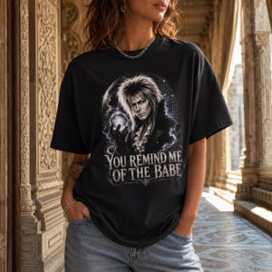 Heavyweight Cotton Labyrinth Shirt, Goblin King Graphic With Movie Quote