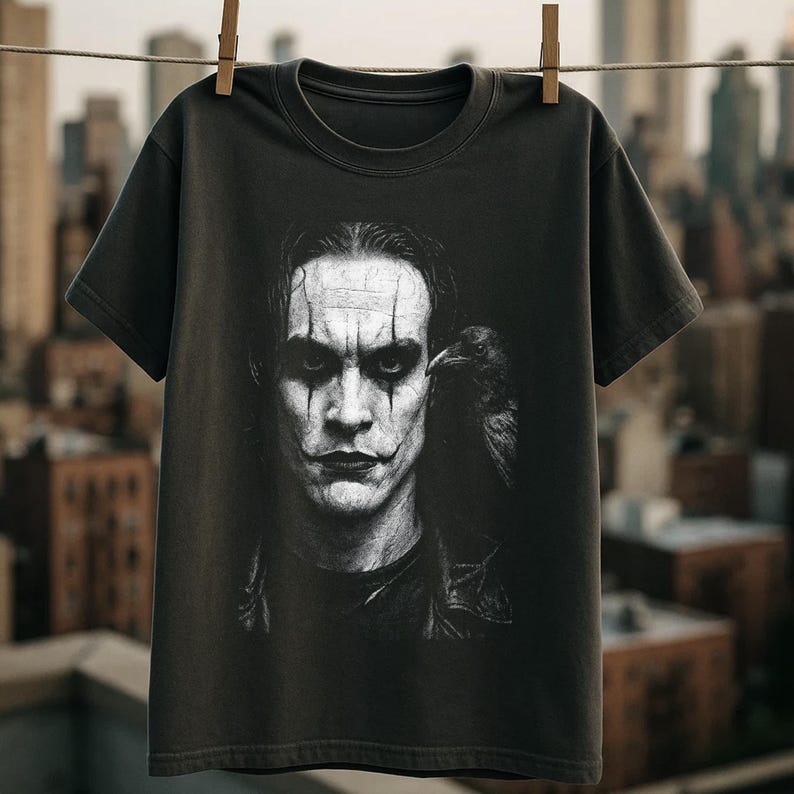 The Crow TShirt Brandon Lee Tribute Black Comfort Colors Movie, Cult Classic Horror Apparel image 2