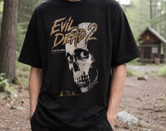 Evil Dead Shirt, Distressed Skull Graphic Tee, by Dawn Design