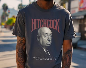 ヴィンテージヒッチコックTシャツ、映画愛好家のためのレトロな