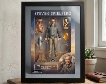 Steven Spielberg Art Print Action Figure Jaws Jurassic Park ET Gift 80s Decor