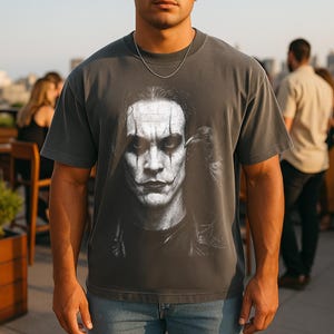 The Crow TShirt Brandon Lee Tribute Black Comfort Colors Movie, Cult Classic Horror Apparel Pepper