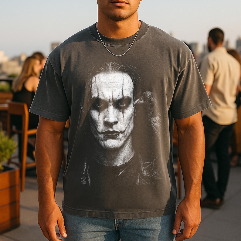 The Crow TShirt Brandon Lee Tribute Black Comfort Colors Movie, Cult Classic Horror Apparel Pepper