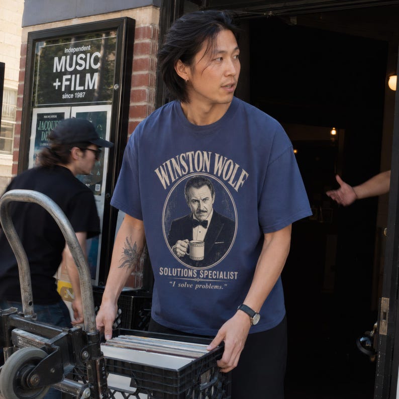 Winston Wolf Shirt Pulp Fiction Quentin Tarantino Vintage Style S-4XL image 3