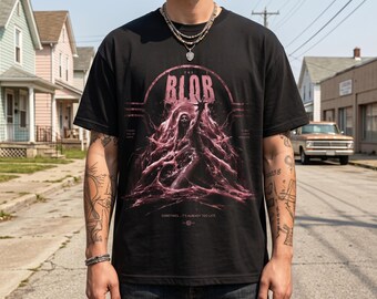 The Blob Shirt, Vintage Horror Tee with Pink Slime Monster Graphic