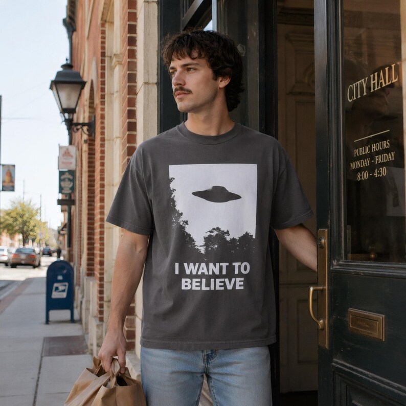 I Want to Believe T-Shirt - Retro X Files Tee - UFO Clothing image 16