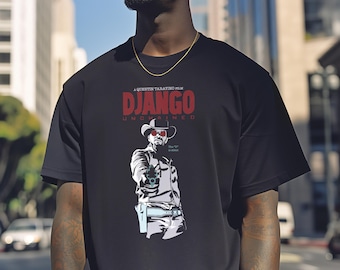 Django Unchained Artwork T-shirt , Quentin Tarantino Crewneck Tee