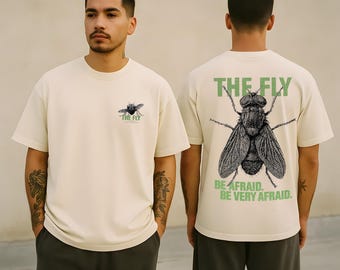 The Fly Shirt | David Cronenberg Jeff Goldblum Horror Cotton Tee | Be Afraid Quote Back Print