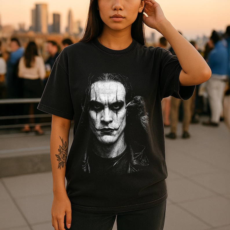 The Crow TShirt Brandon Lee Tribute Black Comfort Colors Movie, Cult Classic Horror Apparel image 6