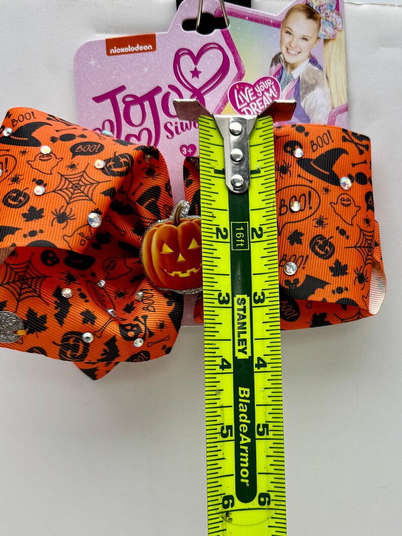 Jojo Siwa Hair Bow Clip Halloween Orange/black/pumpkin Accent 6 by 3 ...