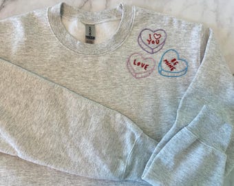 Sudadera con corazón de conversación de San Valentín para adultos