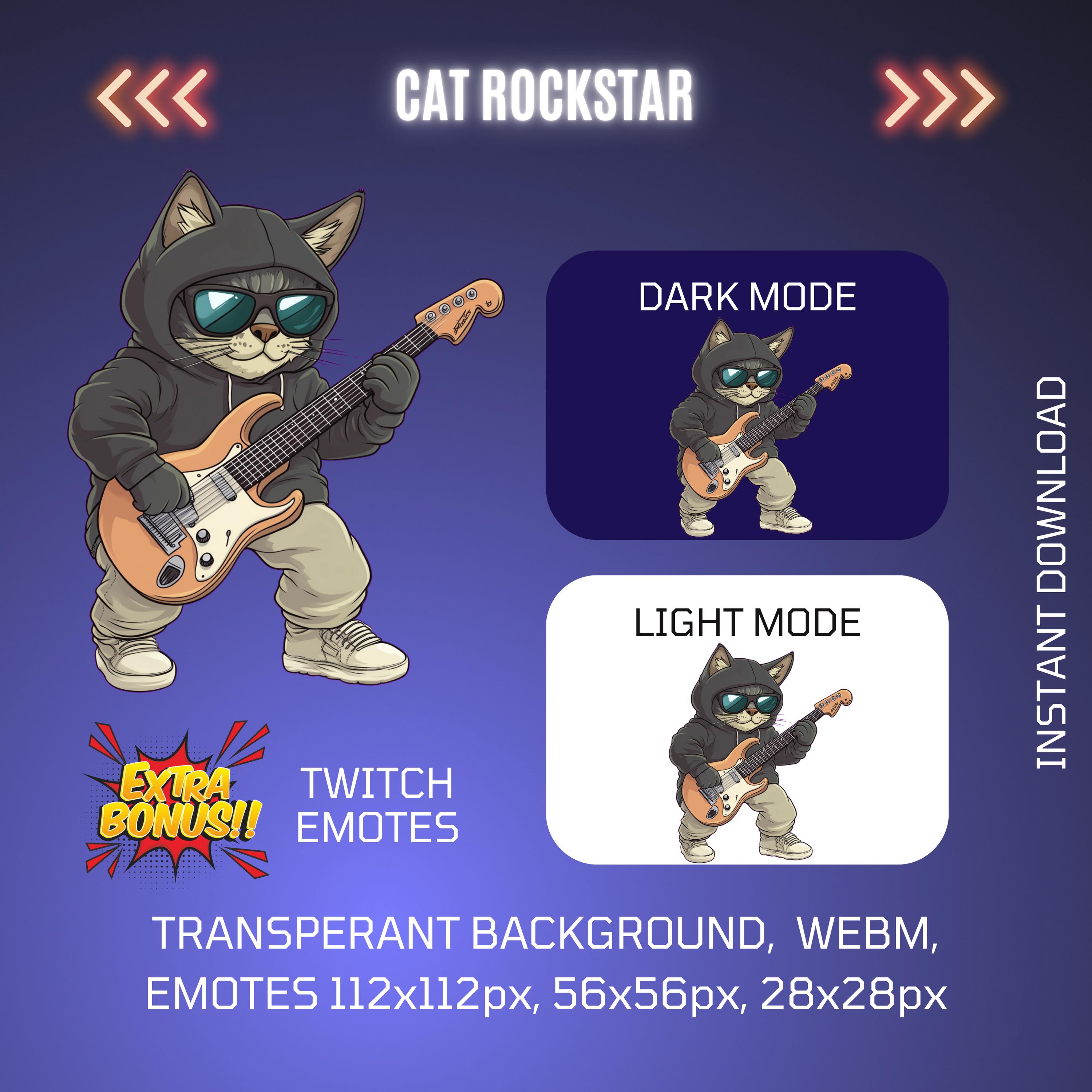 4 Rock Guitar Players, Twitch Music Stream Animated Decors, Overlays ...