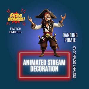 Animated Dancing Pirate: Twitch Stream Overlay & Emote (Digital Download)