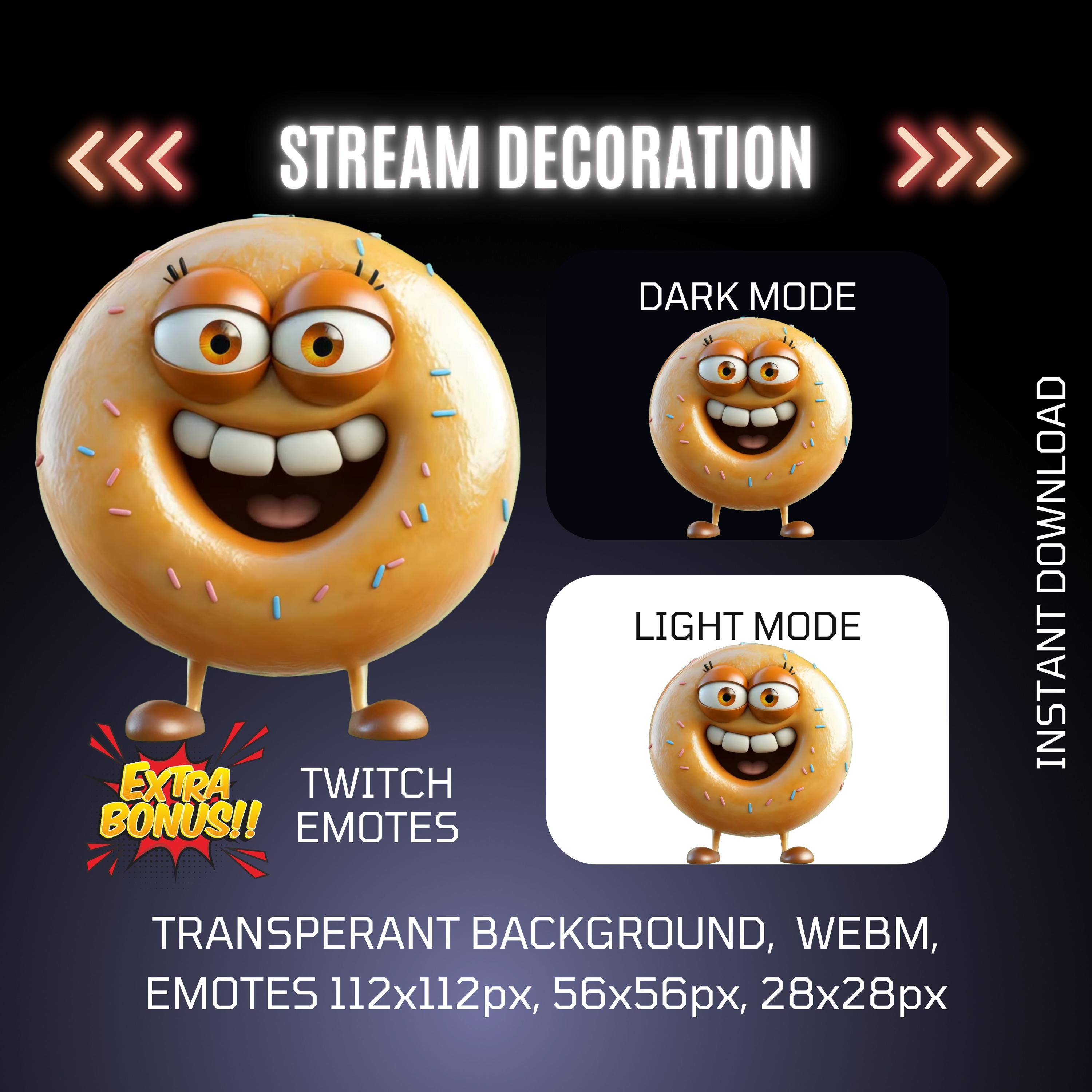 Animated Dancing Donut, Twitch Cooking Stream Decor, Funny Overlay ...