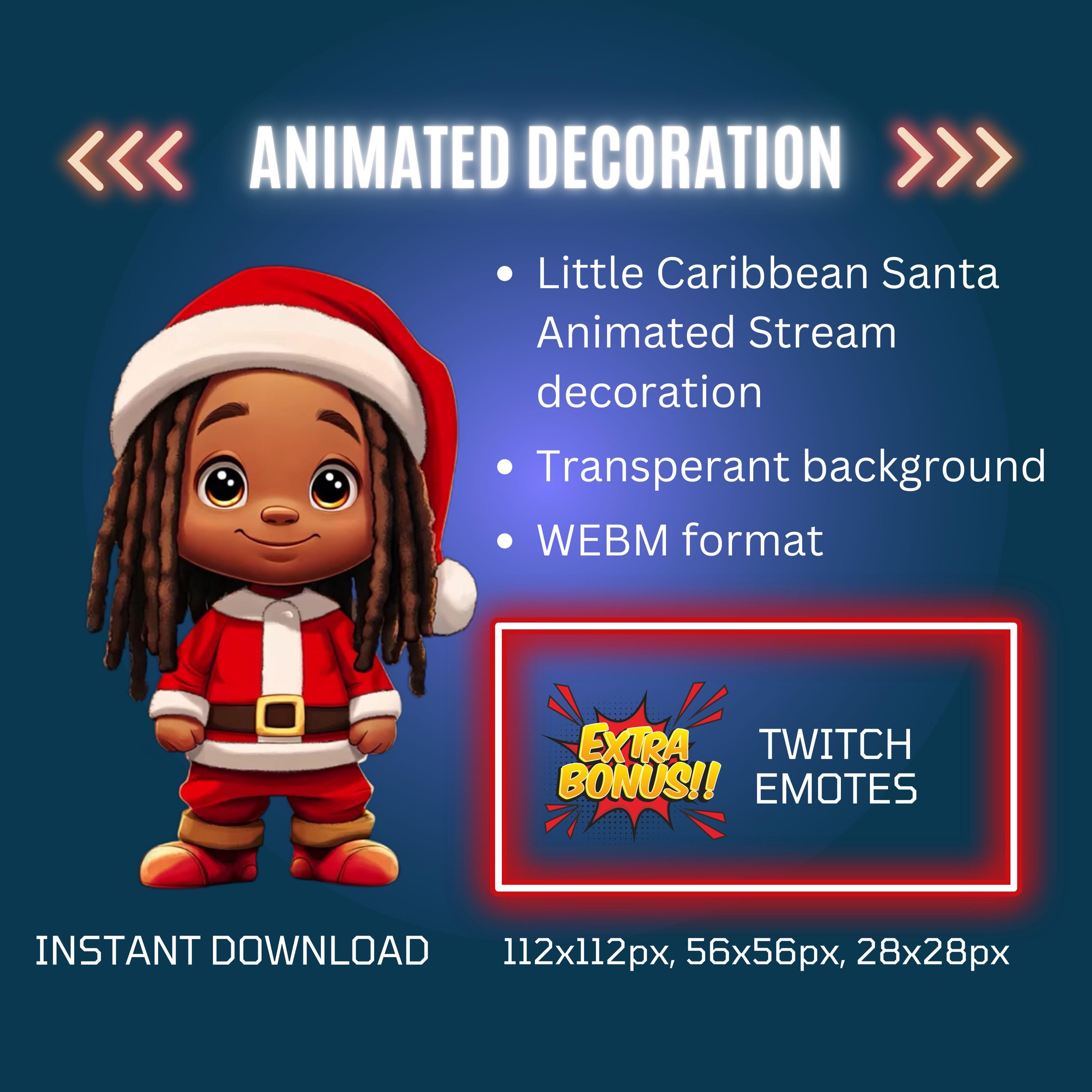 Funky Rasta Santa Animated Rasta Santa Twitch Christmas Stream Decor, Xmas Overlay ...