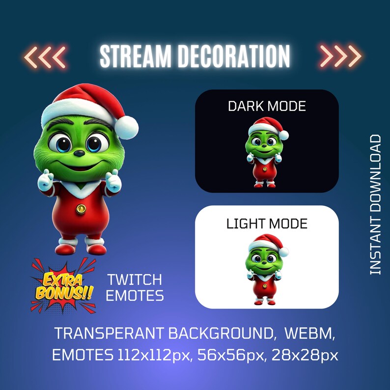 Animated Dancing Baby Grinch Twitch Christmas Stream Decor, Xmas Funny ...