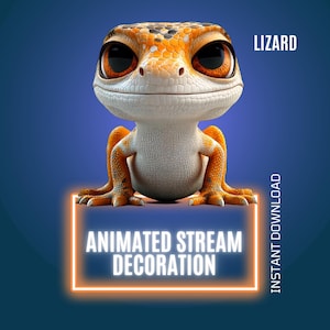 Animerad Lizard Twitch Stream Overlay, WEBM, Gecko Stream-grafik (digital nedladdning)