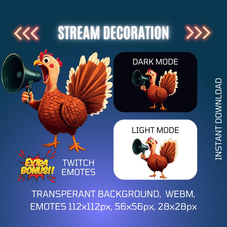Animated Thanksgiving Yelling Turkey, Twitch Festive Stream Decor ...